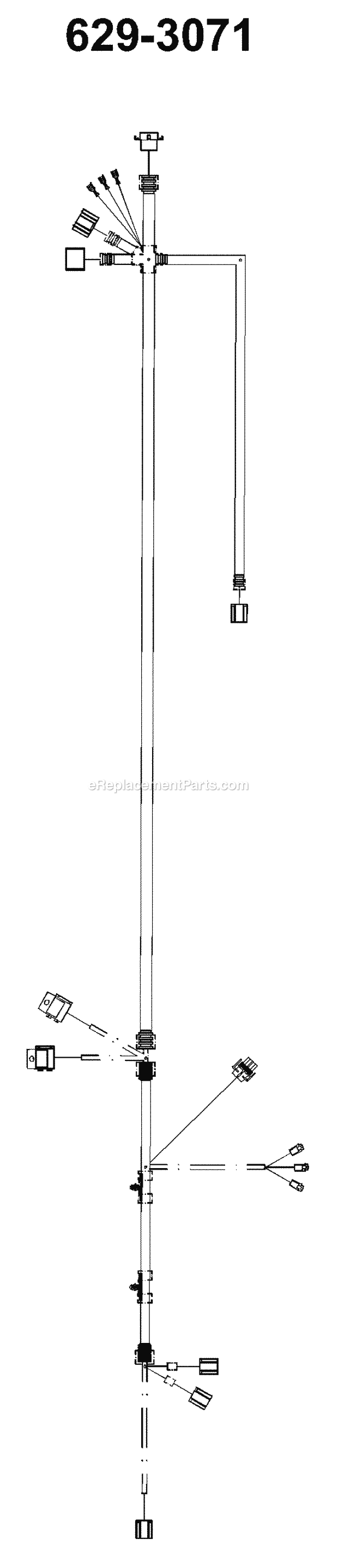 Wire Harness Diagram and Parts List for 365L (53CA1D5K100) (2001) Cub Cadet Lawn Mower
